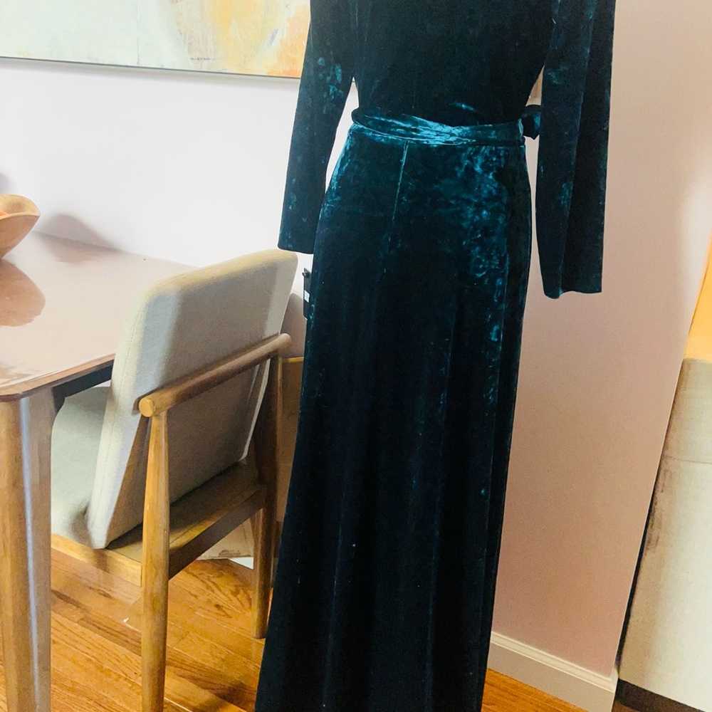 DKNY Deep Green Velvet Dress